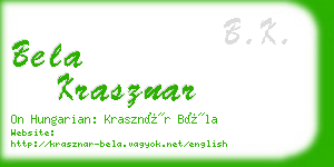 bela krasznar business card